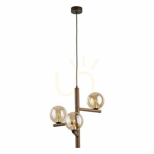 Lampa suspendată Estera din lemn de nuc, culoare chihlimbar, 3 Xg9 small 4