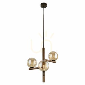 Lampa suspendată Estera din lemn de nuc, culoare chihlimbar, 3 Xg9 small 6
