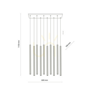 Lampa suspendată Ferro Sabia Champagne, cu 10 prize XG9 small 12