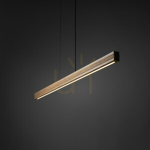 Lampa suspendată Viga Wood cu LED, din lemn de pin antic periat small 2