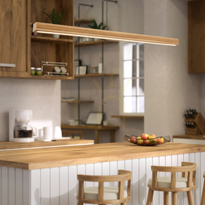 Lampa suspendată Viga Wood cu LED, din lemn de pin antic periat small 3