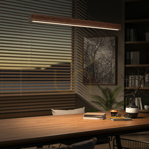 Lampa suspendată Viga Wood cu LED, din lemn de pin periat și nuc small 3