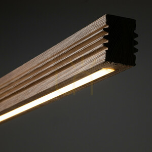 Lampa de tavan Viga Wood cu LED, din lemn de pin periat și nuc small 2