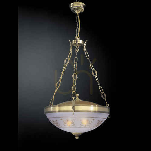 Verifica Lustră suspendată Italux alamă sticlă 3xE27 L.6012/3