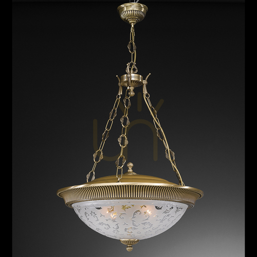 Verifica Lampă suspendată Italux Vetro Oriente alamă 4xE27 sticlă L.6212/4