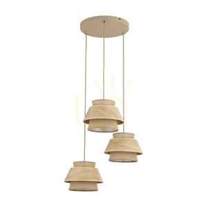 Lampa suspendată Kalum Wood, 3 X E27, formă circulară small 5