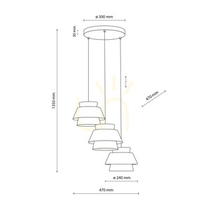 Lampa suspendată Kalum Wood, 3 X E27, formă circulară small 7