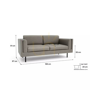 Canapea CHELSEA cu două locuri – Canapea Taupe City small 4
