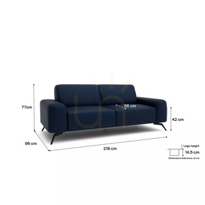 Canapea SOHO cu două locuri – Canapea City albastru închis small 4