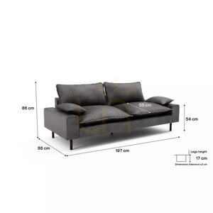 Canapea cu două locuri AVENTINE – culoare grafit, de la City Sofa small 4