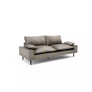 Canapea cu două locuri AVENTINE – Canapea City gri deschis small 2