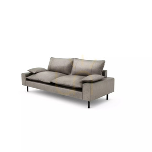 Canapea cu două locuri AVENTINE – Canapea City gri deschis small 3