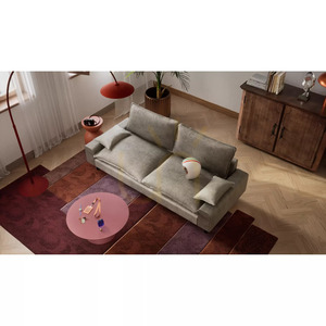 Canapea cu două locuri AVENTINE – Canapea City gri deschis small 5