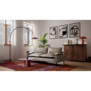 Canapea cu două locuri AVENTINE – Canapea City gri deschis small 6