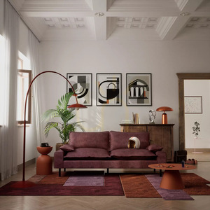 Canapea cu două locuri AVENTINE – Canapea Burgundy City small 1