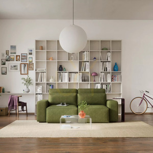 Canapea extensibilă JORDAAN cu 3 locuri – culoare kaki, de la City Sofa small 1