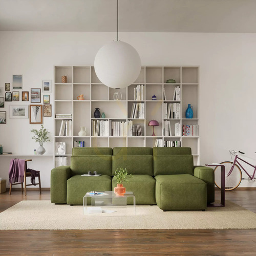 Verifica Canapea extensibilă de colț universală JORDAAN – culoare kaki, de la City Sofa