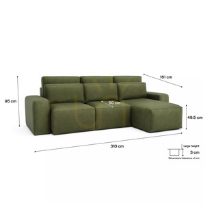 Canapea extensibilă de colț universală JORDAAN – culoare kaki, de la City Sofa small 5