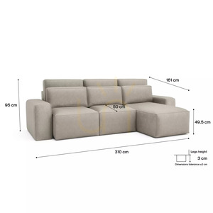 Canapea extensibilă de colț JORDAAN – Canapea Cream City small 5