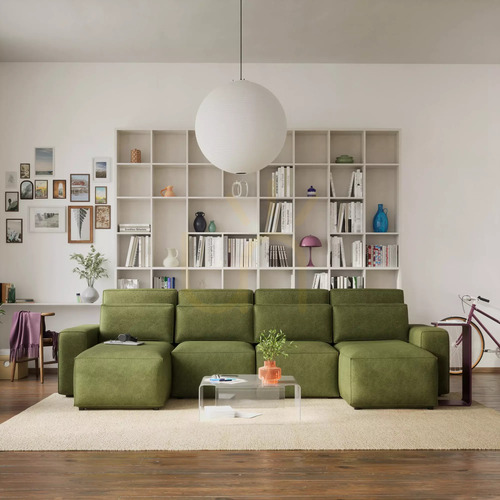 Verifica Canapea extensibilă de colț JORDAAN – în formă de U – kaki, City Sofa