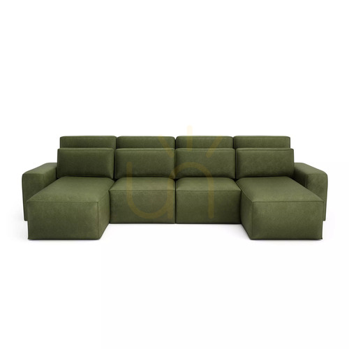 Verifica Canapea extensibilă de colț JORDAAN – în formă de U – kaki, City Sofa