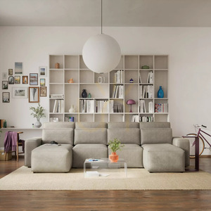 Canapea extensibilă de colț JORDAAN – în formă de U – Canapea Cream City small 1