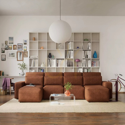 Verifica Canapea extensibilă de colț JORDAAN – în formă de U – roșu cărămiziu de la City Sofa
