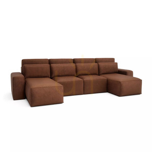 Canapea extensibilă de colț JORDAAN – în formă de U – roșu cărămiziu de la City Sofa small 2