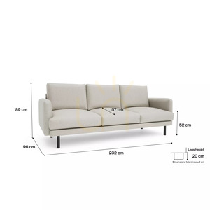 Canapea BRERA cu 4 locuri – Canapea Beige City small 4