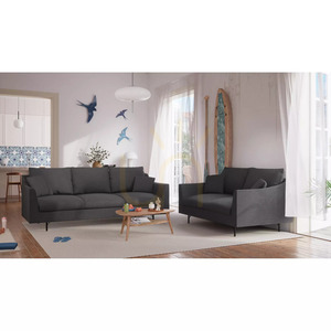 Canapea cu două locuri ALFAMA – Canapea City gri închis small 6