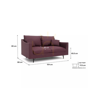 Canapea cu două locuri ALFAMA – Canapea Burgundy City small 4