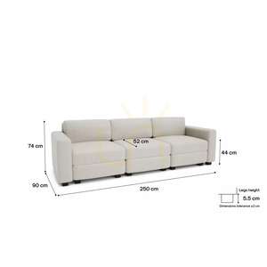 Canapea modulară GRACIA cu 3 locuri – Canapea City crem-bej small 4