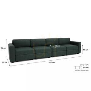 Canapea modulară GRACIA cu 4 locuri – Green City Sofa small 4