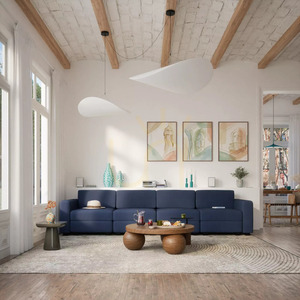 Canapea modulară GRACIA cu 4 locuri – Canapea City albastru închis small 1