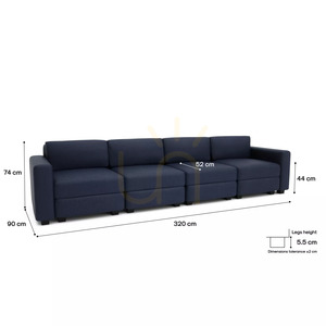 Canapea modulară GRACIA cu 4 locuri – Canapea City albastru închis small 4