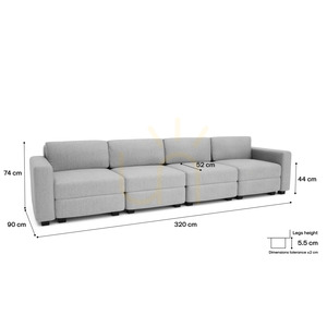 Canapea modulară GRACIA cu 4 locuri – Canapea Gray City small 4