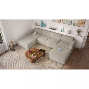 Canapea modulară GRACIA – în formă de U, 180 x 320 x 180 cm – Canapea City bej-gri small 5
