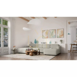 Canapea modulară GRACIA – în formă de U, 180 x 320 x 180 cm – Canapea City bej-gri small 6