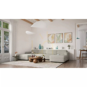 Canapea modulară GRACIA – în formă de U, 180 x 340 x 180 cm – Canapea City bej-gri small 6