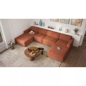 Canapea modulară GRACIA – în formă de U, 180 x 340 x 180 cm – culoare teracotă, de la City Sofa small 5