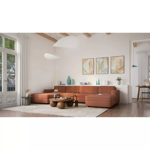 Canapea modulară GRACIA – în formă de U, 180 x 340 x 180 cm – culoare teracotă, de la City Sofa small 6