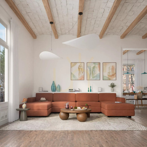 Verifica Canapea modulară GRACIA – în formă de U, 180 x 360 x 180 cm – culoare teracotă, de la City Sofa
