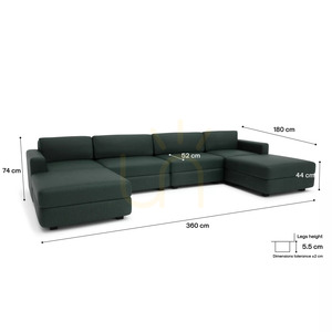 Canapea modulară GRACIA – în formă de U, 180 x 360 x 180 cm – Green City Sofa small 4