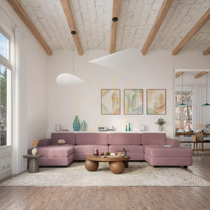 Canapea modulară GRACIA – în formă de U, 180 x 360 x 180 cm – roz pal, City Sofa small 1