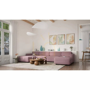 Canapea modulară GRACIA – în formă de U, 180 x 360 x 180 cm – roz pal, City Sofa small 6