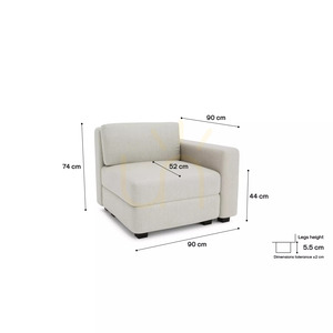 Canapea modulară GRACIA – Modul de capăt – Canapea City crem-bej small 4