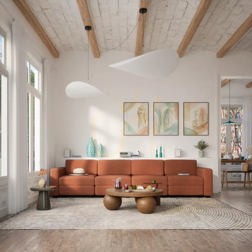 Verifica Canapea modulară GRACIA – Modul de capăt – Culoare teracotă de la City Sofa