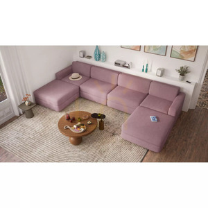 Canapea modulară GRACIA – Modul individual mare – Culoare roz pal de la City Sofa small 11