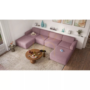 Canapea modulară GRACIA – Modul individual mare – Culoare roz pal de la City Sofa small 9