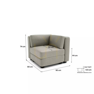 Canapea modulară GRACIA – Modul de colț – Canapea City bej-gri small 4